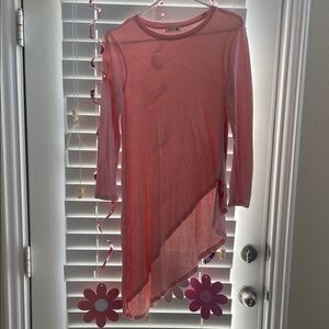 Pink  P & Co Asymmetrical Tunic Top Blouse XS